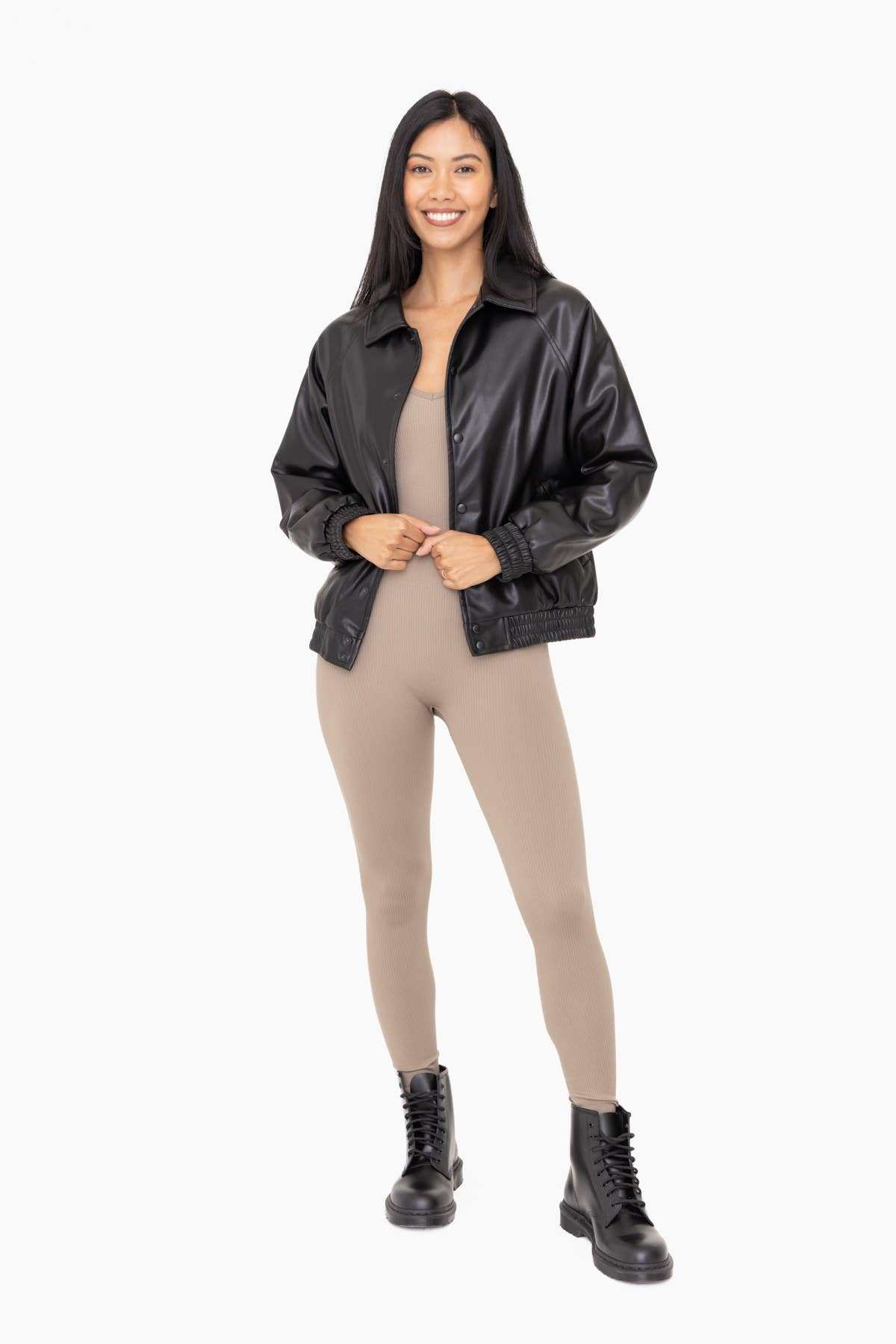 Vegan Leather Bomber Jacket Classic Style Sustainable Quality