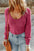 Green U Neck Textured Long Sleeve