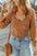 Green U Neck Textured Long Sleeve