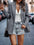 Jacquard Chevron Slim Collared Fitted Blazer Chic Style Modern