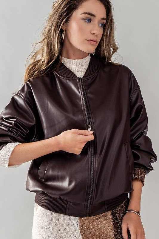 Vintage Brown Leather Bomber Classic Timeless Charm Comfort Style 