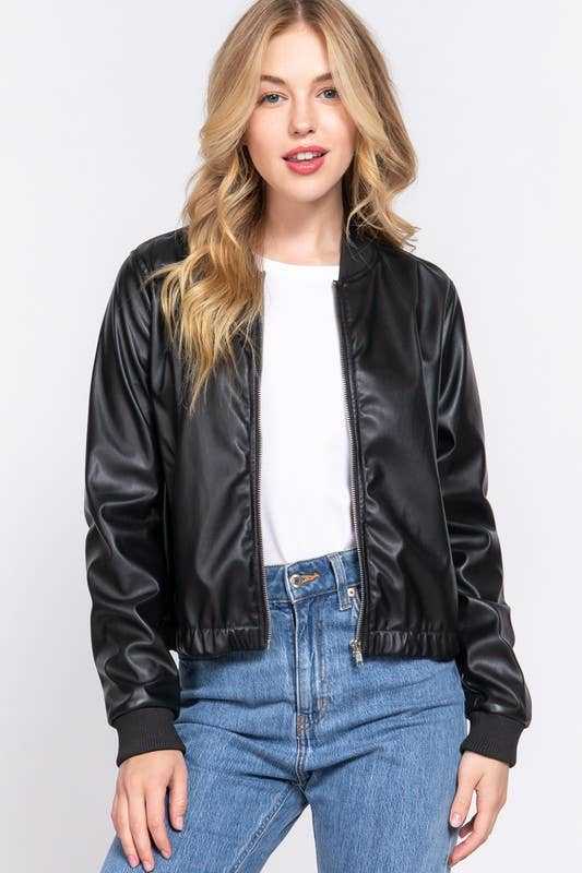 Slim Bomber Jacket Chic timeless sleek stylish versatile